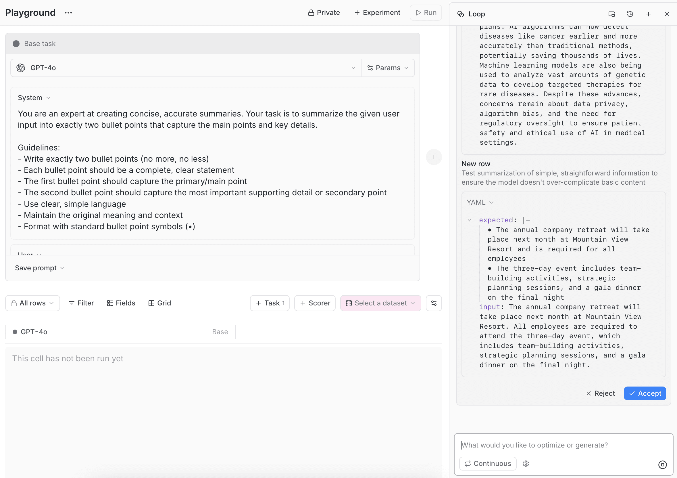 Generate dataset